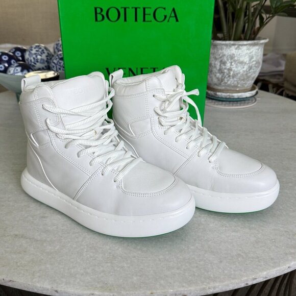 Bottega Veneta 730272 White Tennis Sneaker‎ in Leather, Size 42 main image 8